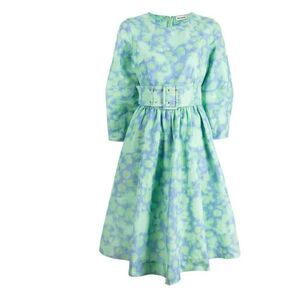 Molly Goddard Ziska Floral Print Belted Dress
